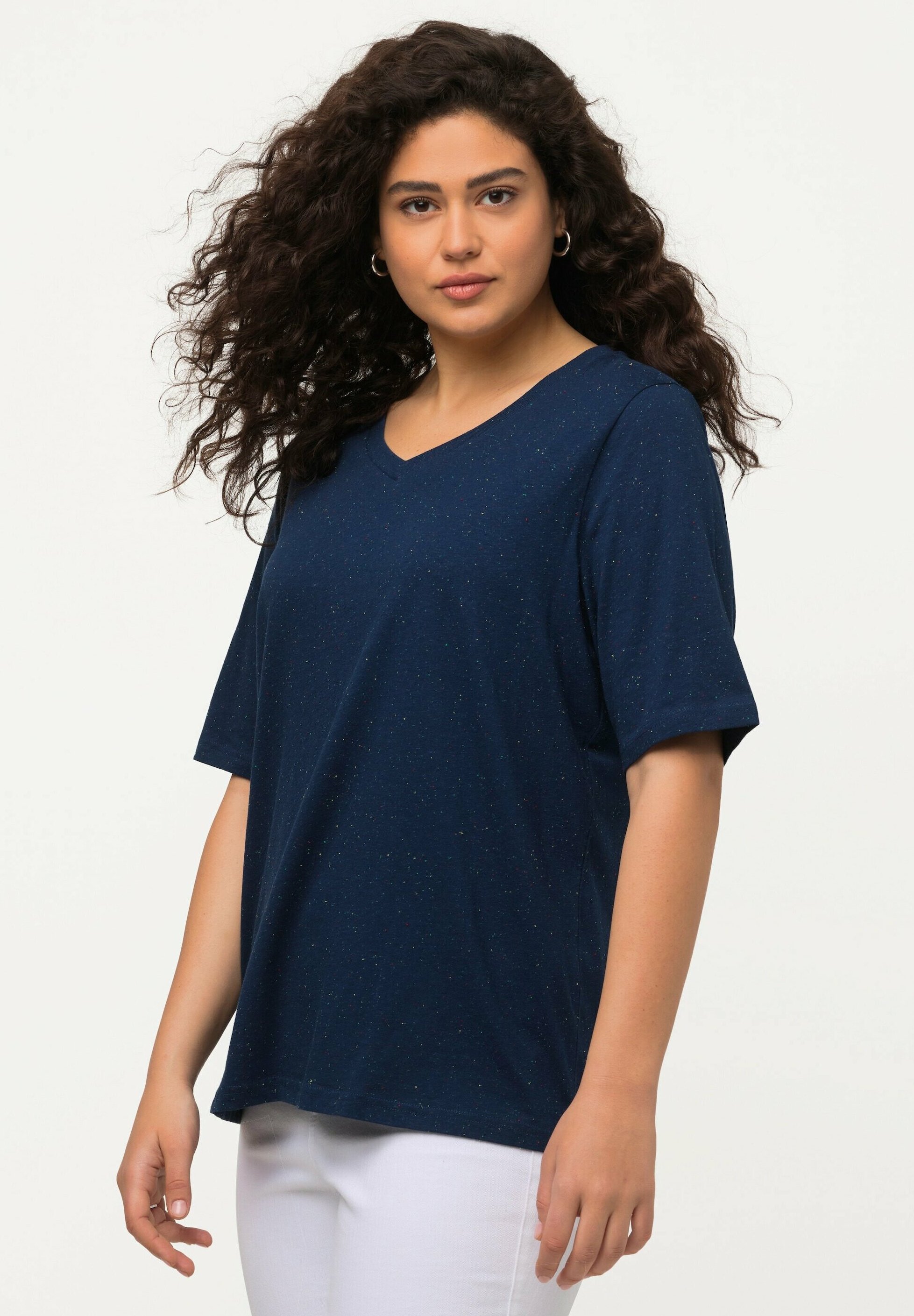 Yuson Girl T-Shirt Femme Col V Manches Courtes - Coton Élégant Décontracté Grande Taille