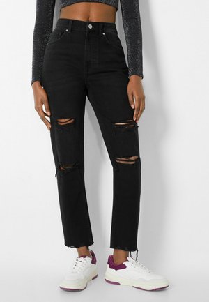 Bershka, Straight leg jeans - black