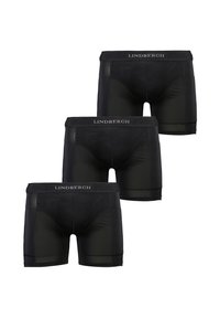 Svarta boxershorts i ett paket om tre, featuring en mjuk midja med "Lindbergh"-logotyp, slät textur och figurnära design.