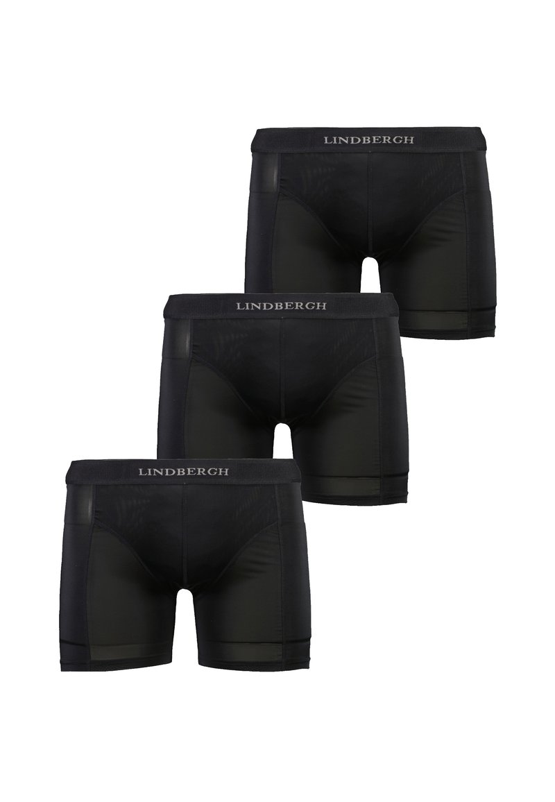 Svarta boxershorts i ett paket om tre, featuring en mjuk midja med "Lindbergh"-logotyp, slät textur och figurnära design.