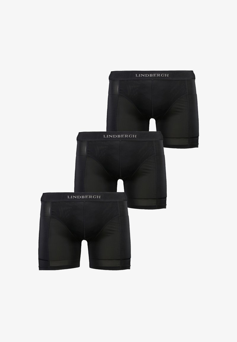Svarta boxershorts i ett paket om tre, featuring en mjuk midja med "Lindbergh"-logotyp, slät textur och figurnära design.
