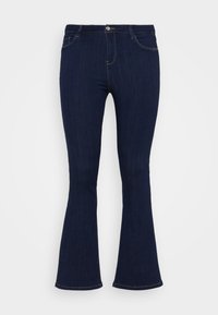 CARTHUNDER MID PUSH UP - Flared Jeans - dark blue denim