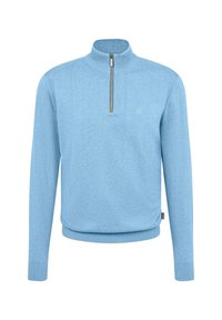 Pull à Col Roulé (troyer) Bugatti Pour Homme – Bicolore, Col Et Poignets Côtelés – Fermeture éclair Avant – Coupe Classique