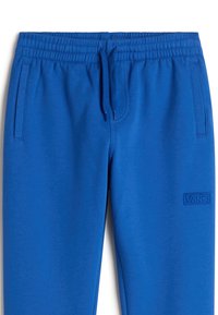 Blauwe joggerbroeken van zachte stof, met een elastische tailleband met een trekkoord, zijzakken en een gestikt logo-detail.