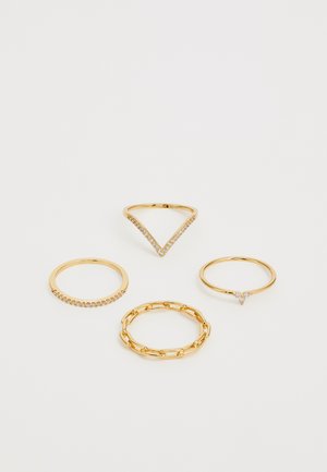 FALAISE 4 PACK - Anillo - gold-coloured/clear