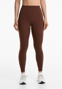 OYSHO - COMFORTLUX HIGH-RISE ANKLE LENGTH - Leggings - mottled brown Imagine miniatură 1