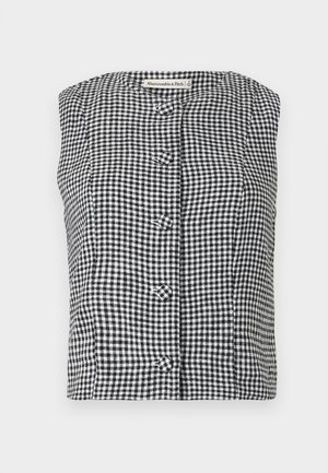 Abercrombie & Fitch CAP SLEEVE TAILORED VEST - Blouse - black