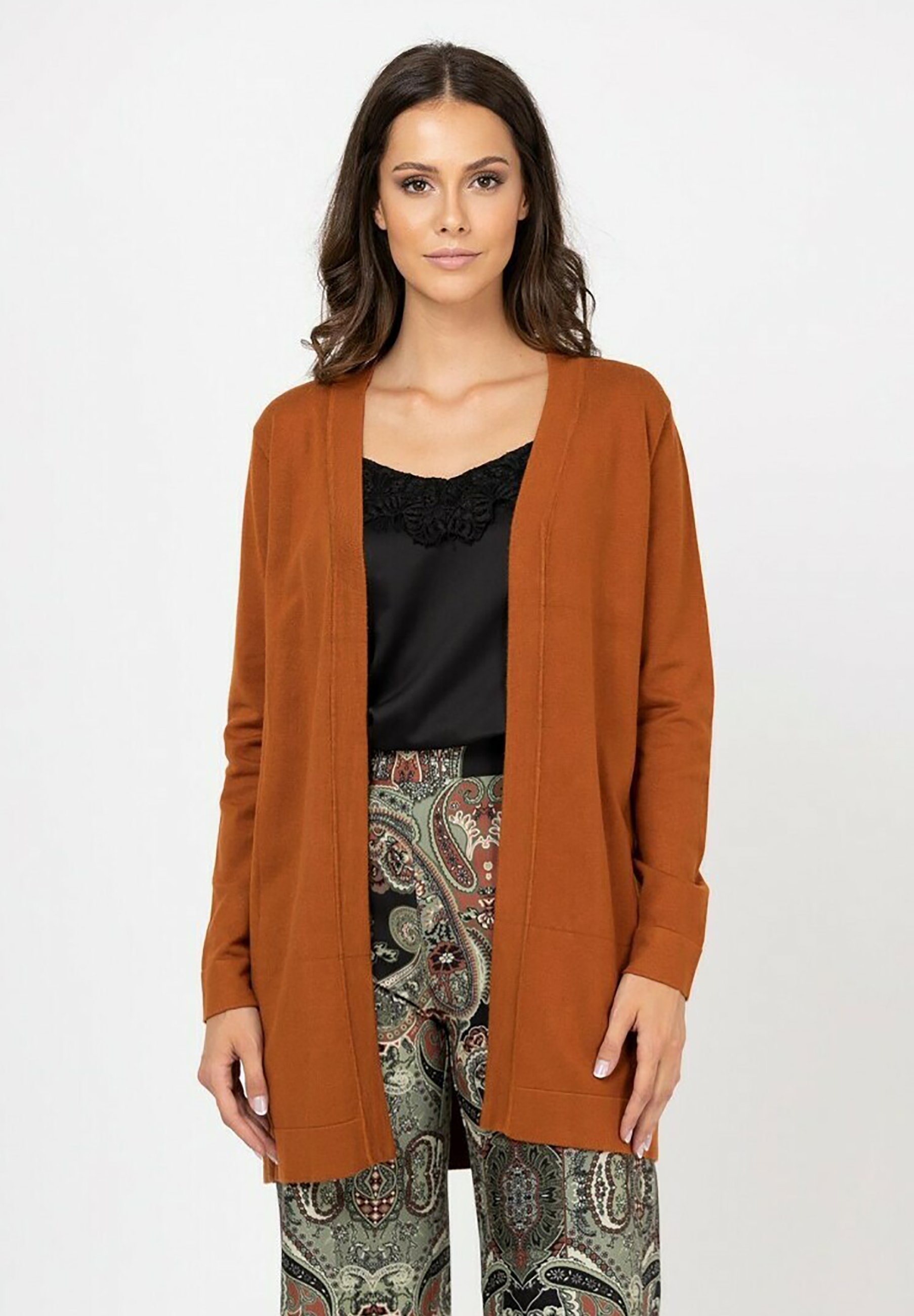 NIZA Chaqueta de punto - teja/marrón claro Zalando.es