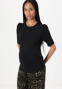 ONLY MATERNITY OLMLOVELY PUFF - T-shirt basic - black