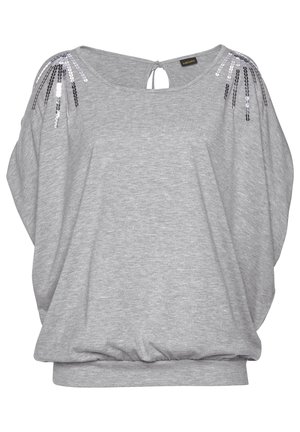 LASCANA Print T-shirt - grau-meliert