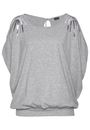 LASCANA T-shirt con stampa - grau-meliert