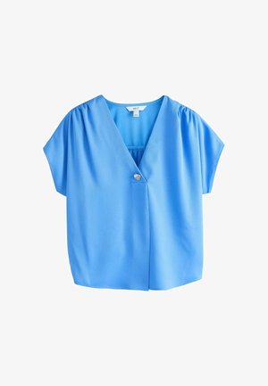 Next, REGULAR FIT - SHORT SLEEVE V-NECK BLOUSE . - Blúzka - blue