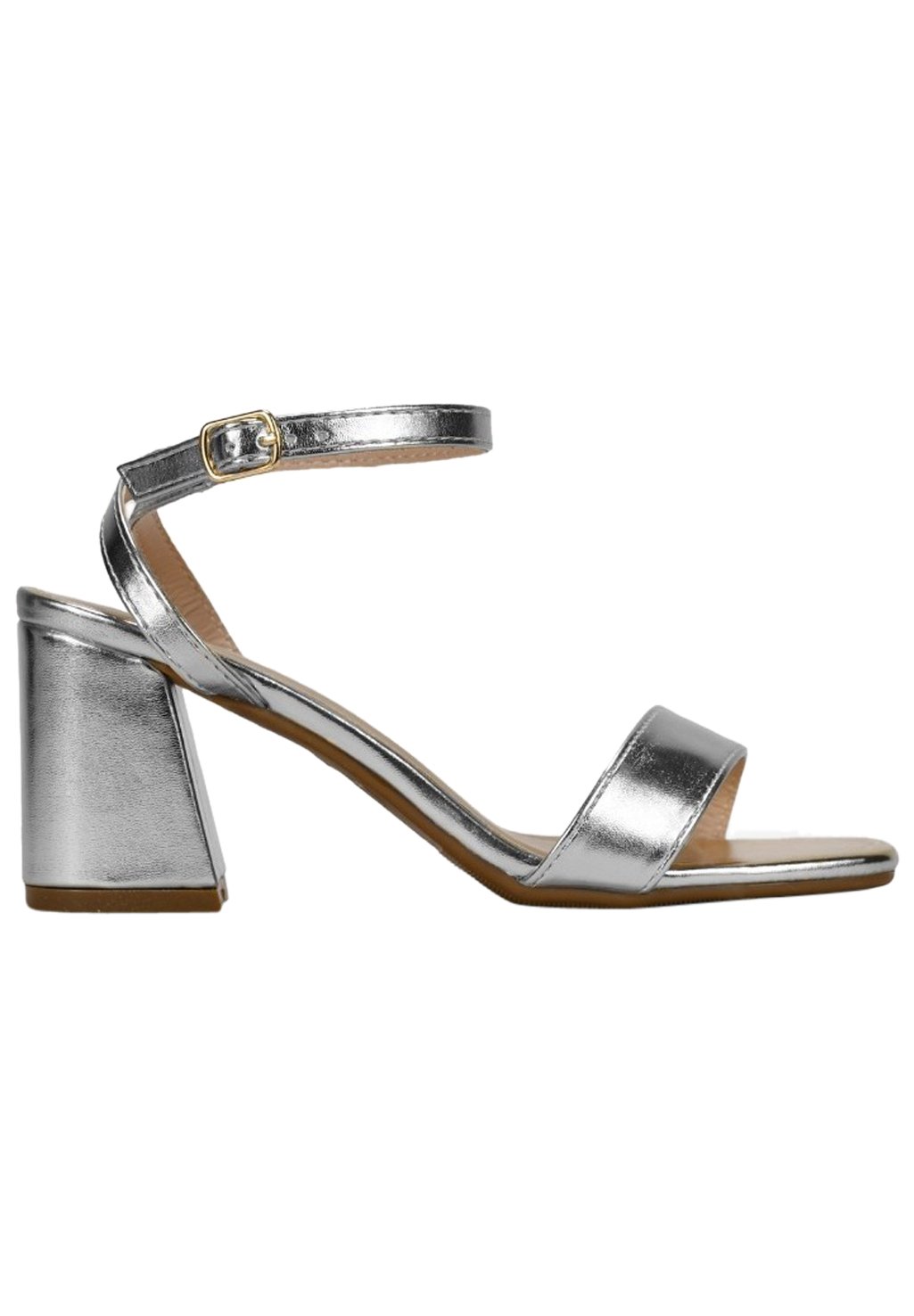 Sandalias de tacón ancho plateados | online en Zalando