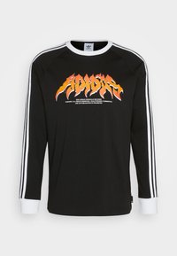 FLAMES - Long sleeved top - black/white