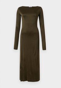 SCOOPED BACK DRESS - Žerzejové šaty - dark khaki