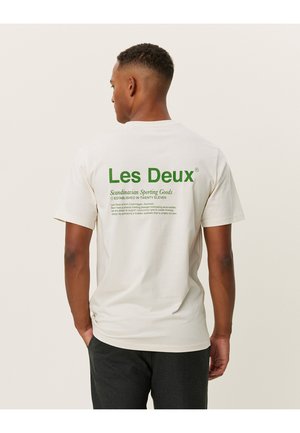Les Deux BRODY - Marškinėliai su spaudiniu - ivory/vintage green