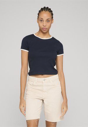 JUDY CONTRAST BOX - Lihtne T-särk - navy blazer