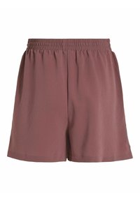Shorts marroni con vita elastica e una vestibilità rilassata, realizzati in tessuto leggero. Caratterizzati da una texture liscia e un orlo dritto.