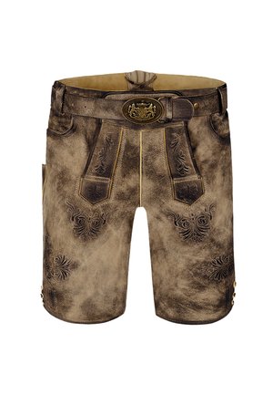 AMMERSEE - Leather trousers - marmor