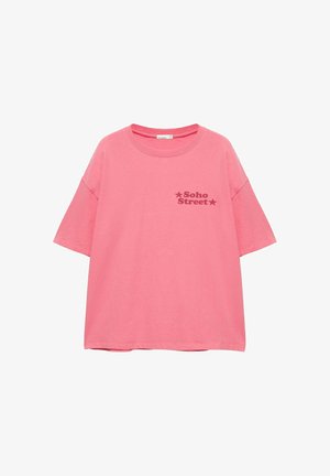 PULL&BEAR, OVERSIZE WITH SOHO STREET AND STAR GRAPHIC - T-SHIRT - T-Shirt print - pink
