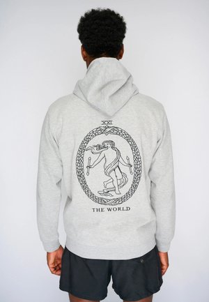 THEWORLD EMBROIDERY - Sweat zippé - grey