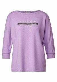 Street One MIT SCHIMMER WORDING - Long sleeved top - lila