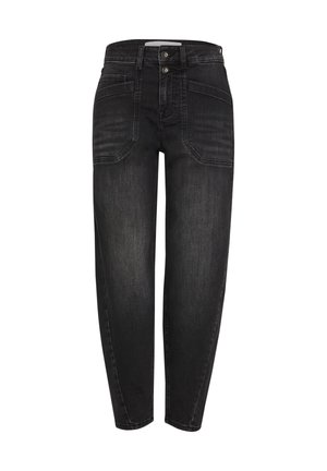 Street One Studio, HIGH WAIST BARREL LEG JEANS IM LOOSE FIT - Jeans Relaxed Fit - deep black washed
