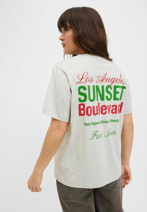 T-Shirt print - white melange