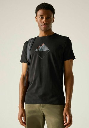 Regatta, REGATTA BREEZED SHORT SLEEVED GRAPHIC T-SHIRT SHORT SLEEVED T-SHIRTS - Sports T-shirt - black