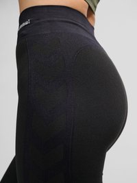 Hummel SEAMLESS MID - Leggings - black melange