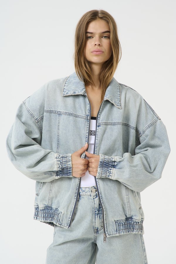 ASHER - Denim jacket - mid acid wash