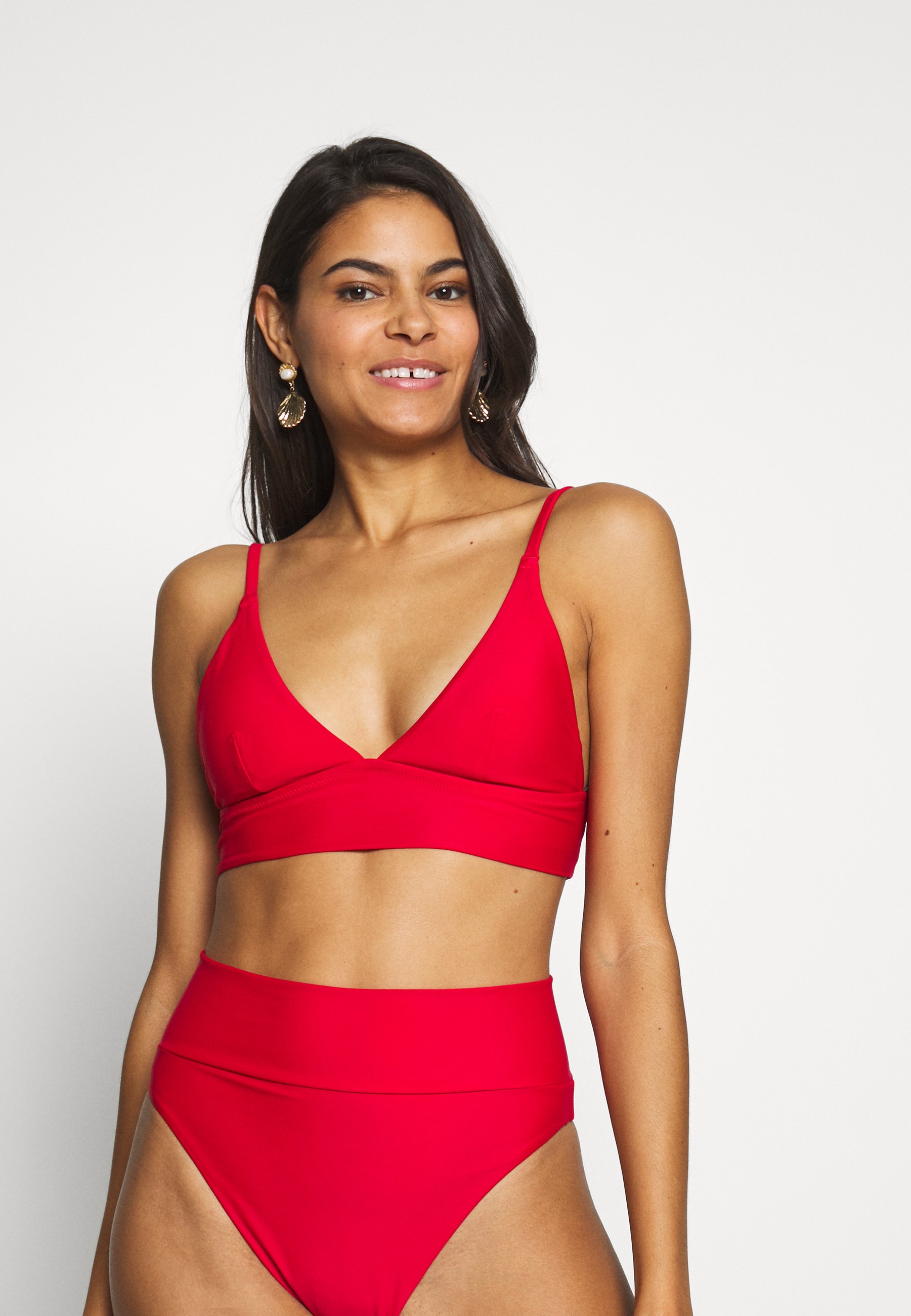 aerie TRIANGLE LONGLINE SOLID Bikinitopp chilly red Hunkemöller MALIBU RIO - Bikiniunderdel - red