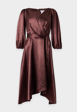 DKNY, BALLOON WRAP - Дневна рокля - chocolate plum