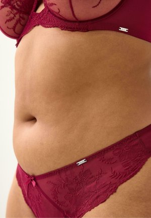 Lindex, BRIEF LINA THONG RED - Tanga - dark dusty red