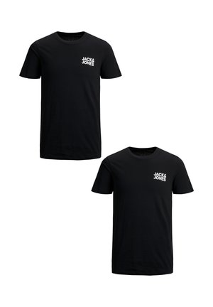 LOGO PLUS SIZE RUNDHALS KURZARM ECORP 2PACK - Print T-shirt - schwarz weiß
