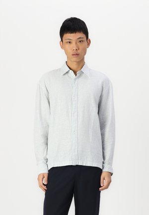 Linen-Blend Button-Through Shirt - Hemd - bengal/heritage blue