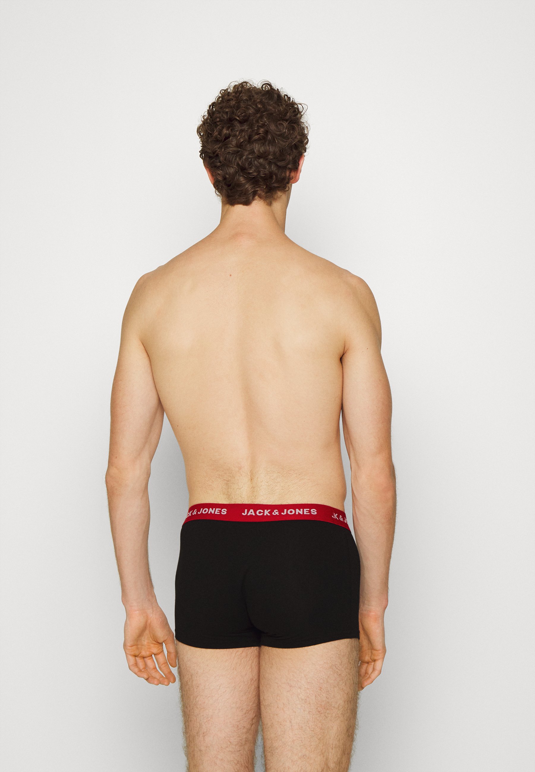 Jack & Jones 3 pack trunks in orange, blue, navy