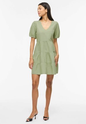 VILA KURZÄRMELIGES - Kjole - smoke green