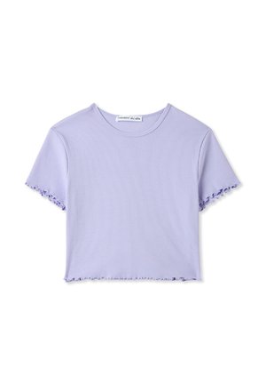 Terranova CROP A COSTINE - T-shirt basic - lilla scuro