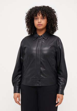 PAMIR - Imitatieleren jas - black