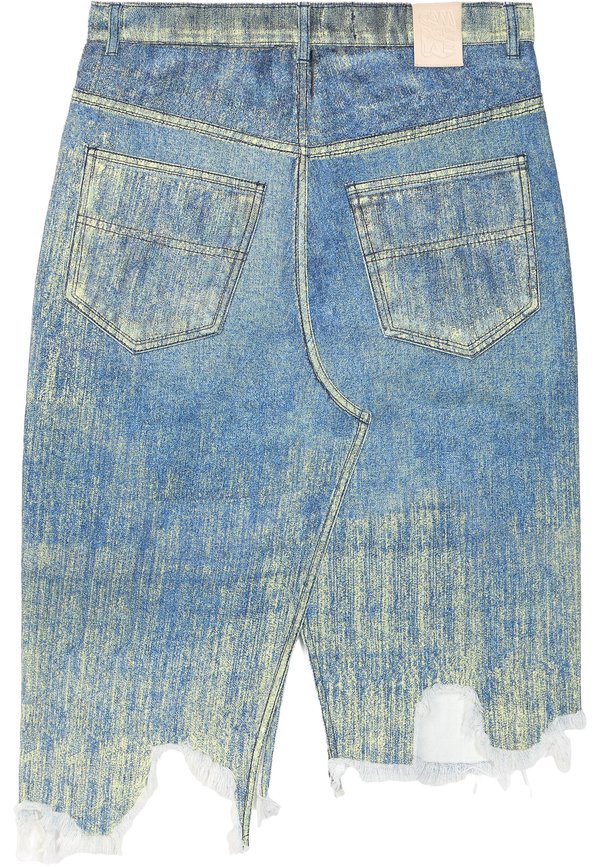 Denim skirt - blau gelb2