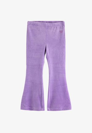 Lilla vidde leggings lavet af blødt, elastisk stof. Har en lille hjertebroderi på venstre forside. Glat tekstur hele vejen igennem.