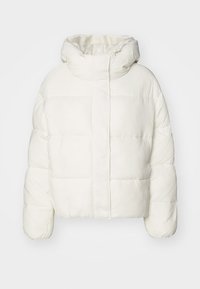 LOGO SHORT HOODED PUFFER - Zimná bunda - ivory