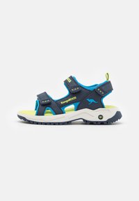 KangaROOS - K-AS TURE UNISEX - Vaellussandaalit - dark navy/lime Pienoiskuva 1