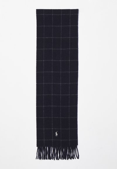 Polo Ralph Lauren WINDOWPANE PLAID WOOL BLEND SCARF UNISEX - Sjaal - hunter navy