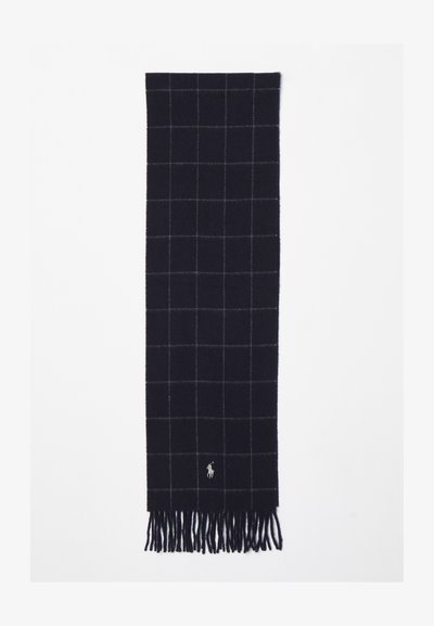 Polo Ralph Lauren WINDOWPANE PLAID WOOL BLEND SCARF UNISEX - Sjaal - hunter navy