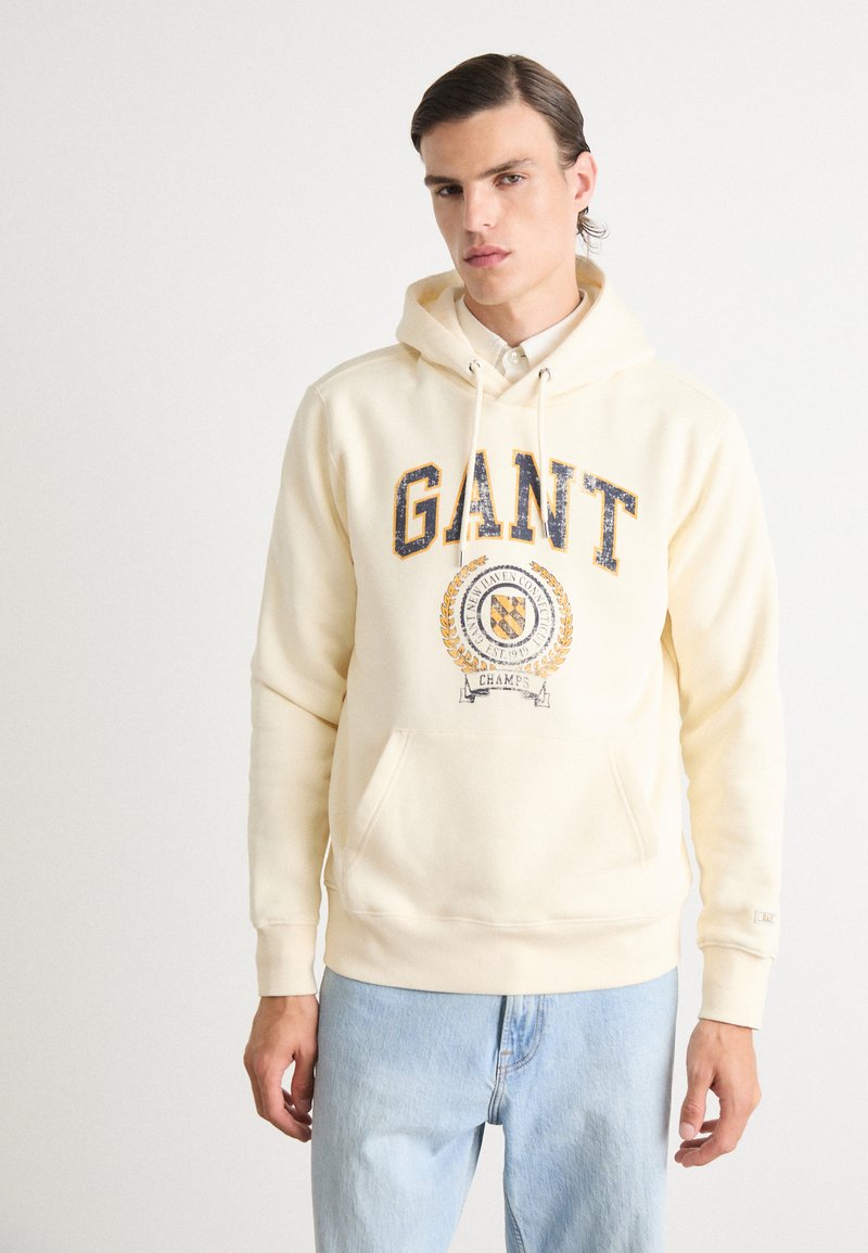 GANT FRONT GRAPHIC  - Mikina s kapucňou - cream