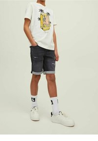 Jack & Jones Junior RICK ICON - Jeansshorts - black denim