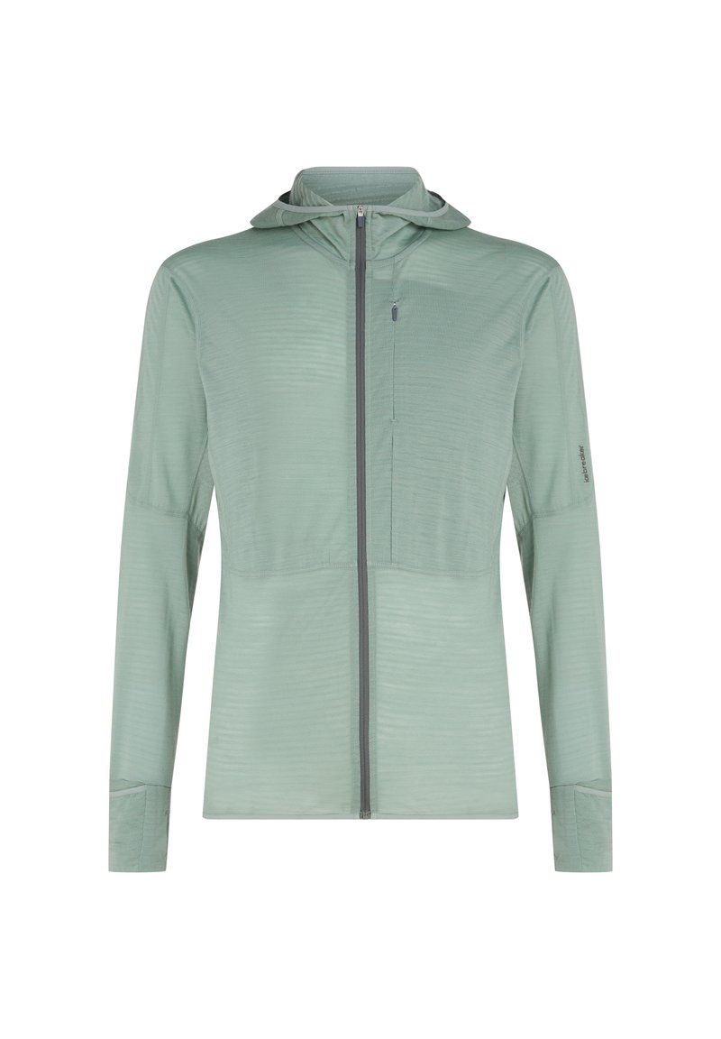 Icebreaker Sweater met rits groen gemêleerd