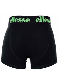 Schwarze Boxershorts mit grünem "ellesse"-Logo auf dem elastischen Bund, ausgestattet mit sichtbaren Nähten und einer engen Passform.